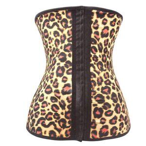 cheetah leopard animal print latex waist trainer